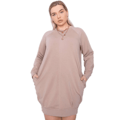 BASIC FEEL GOOD Dámske plus size šaty ARIADNE dark beige RV-SK-6296.99_363120 XL