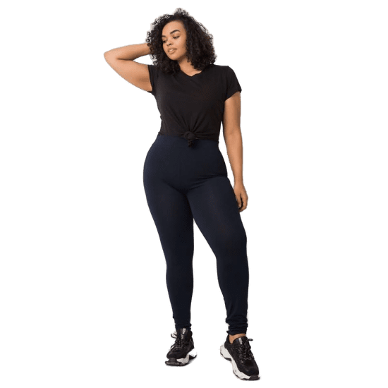 BASIC FEEL GOOD Dámske plus size bavlnené legíny PHOEBE navy blue RV-LG-6304.12_360628 2XL