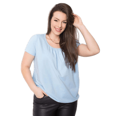 BASIC FEEL GOOD Dámska plus size bavlnená blúzka CELESTE light blue RV-TS-6320.85P_361536 4XL