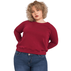 BASIC FEEL GOOD Dámska plus size bavlnená mikina DONNA bordová RV-BL-6326.02X_362634 3XL