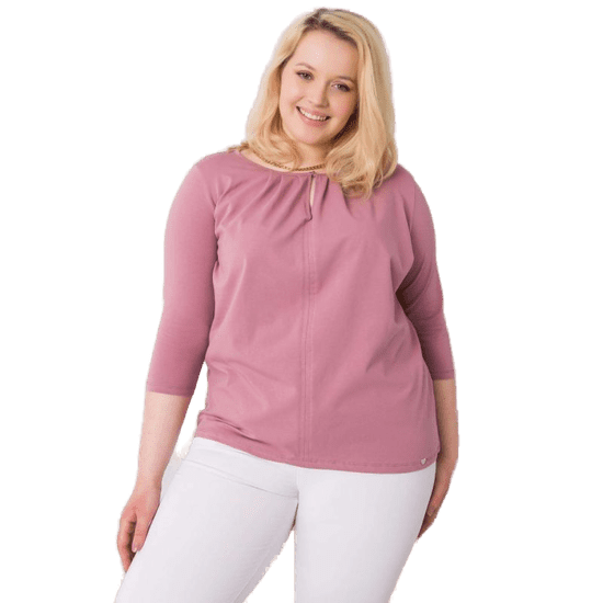 BASIC FEEL GOOD Dámska plus size bavlnená blúzka JODIE pink RV-BZ-6334.19P_362644 XL