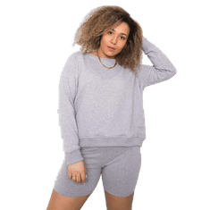 BASIC FEEL GOOD Dámska plus size bavlnená mikina s kapucňou DONNA sivá RV-BL-6326.02X_362636 XL