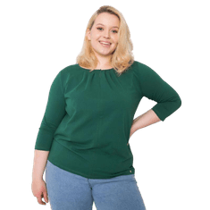 BASIC FEEL GOOD Dámska plus size bavlnená blúzka JODIE tmavozelená RV-BZ-6334.19P_362643 XL