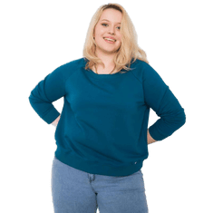 BASIC FEEL GOOD Dámska plus size bavlnená mikina DONNA modrá RV-BL-6326.02X_362637 XL