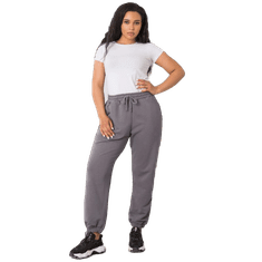 BASIC FEEL GOOD Dámske plus size tepláky AINHOA tmavo šedé RV-DR-6331.86_366768 XL