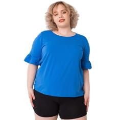 BASIC FEEL GOOD Dámska plus size bavlnená blúzka YARELI modrá RV-BZ-6635.18X_364852 4XL