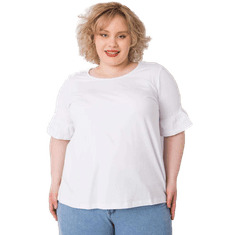 BASIC FEEL GOOD Dámska plus size bavlnená blúzka YARELI biela RV-BZ-6635.18X_364855 XL