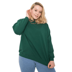 BASIC FEEL GOOD Dámska plus size bavlnená mikina HARMONY tmavo zelená RV-BL-6299.11_362855 2XL