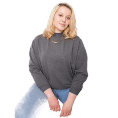 BASIC FEEL GOOD Dámska plus size bavlnená mikina HARMONY tmavo šedá RV-BL-6299.11_362857 2XL