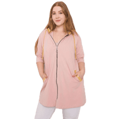 RELEVANCE Dámska plus size mikina LOUNES na zips ružová RV-BL-6863.59P_377049 Univerzálne