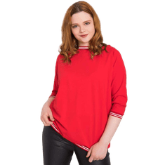 BASIC FEEL GOOD Dámska plus size bavlnená blúzka PEARL red RV-BZ-6640.86_364858 2XL