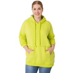 RELEVANCE Dámska plus size mikina s vreckom GIOIA limetkovo zelená RV-BL-6917.74P_377083 Univerzálne