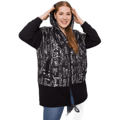 RELEVANCE Dámska plus size mikina ROSELLA so zapínaním na zips čierno-strieborná RV-BL-10215.04_375978 Univerzálne