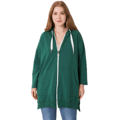 RELEVANCE Dámska plus size mikina na zips IDRISSA tmavozelená RV-BL-6856.70P_377121 Univerzálne