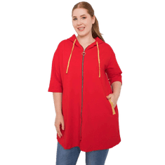 RELEVANCE Dámska plus size mikina na zips LOUNES červená RV-BL-6863.59P_377141 Univerzálne