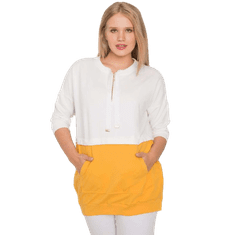 RELEVANCE Dámska plus size bavlnená tunika PHILOMENE ecru-yellow RV-TU-6851.28_378515 Univerzálne