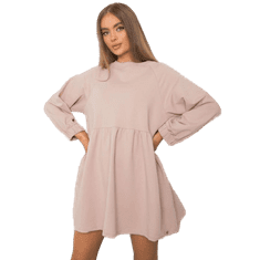 BASIC FEEL GOOD Dámske šaty s dlhým rukávom BELLEVUE light beige RV-SK-7247.15P_379162 S-M