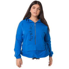 RELEVANCE Dámska plus size mikina na zips KAYLEE tmavomodrá RV-BL-7179.27_381305 Univerzálne