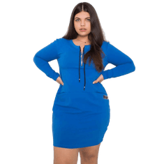 RELEVANCE Dámske plus size šaty s vreckami ALESSIA tmavomodré RV-SK-7241.43_381343 Univerzálne