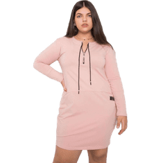 RELEVANCE Dámske plus size šaty s vreckami ALESSIA pink RV-SK-7241.43_381344 Univerzálne