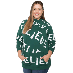 RELEVANCE Dámska plus size mikina s kapucňou PERTH tmavozelená RV-BL-7034.77P_381590 Univerzálne