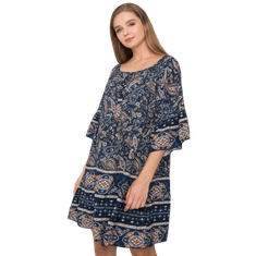 Och Bella Dámske oversize vzorované šaty Aubrey OCH BELLA Navy Blue TW-SK-BI-H3004.37X_378080 Univerzálne