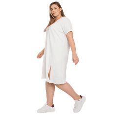 RELEVANCE Dámske plus size šaty s rozparkom LUCY ecru RV-SK-6661.40_381339 Univerzálne