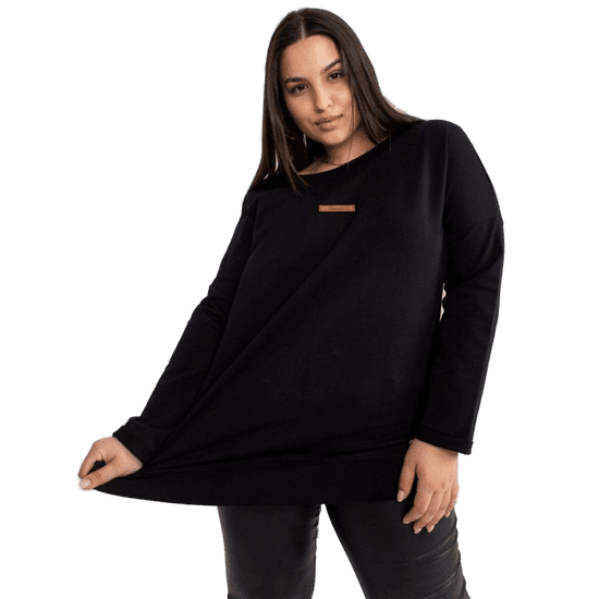 RELEVANCE Dámska plus size bavlnená mikina HONORINE black RV-BL-7496.41_384059 Univerzalne