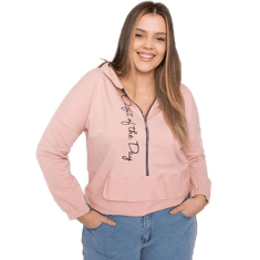 RELEVANCE Dámska hladká plus size mikina ELISA pink RV-BL-7179.27_381235 Univerzálne