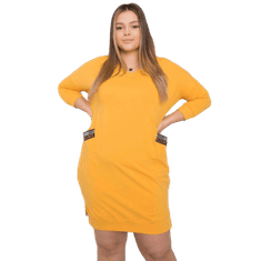 RELEVANCE Dámske plus size šaty s vreckami SUSAN žlté RV-SK-6836.55P_381224 Univerzálne