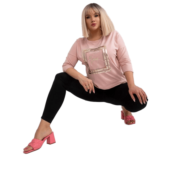 RELEVANCE Dámska plus size blúzka s potlačou ANGELICA ružová RV-BZ-7582.33X_385008 Univerzalne