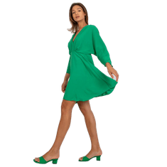 ITALY MODA Dámske šaty volánovej ZAYNA tmavo zelené DHJ-SK-11981B.19_383888 Univerzálne