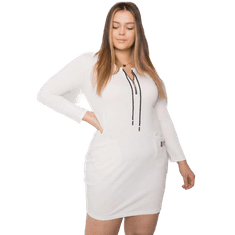 RELEVANCE Dámske plus size šaty s vreckami ALESSIA ecru RV-SK-7241.43_381295 Univerzálne