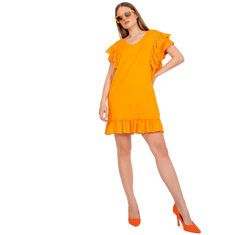 FANCY Dámske šaty s volánovým rukávom a aplikáciou MELANTHA orange FA-SK-7017.72P_386376 Univerzálne