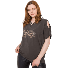 RELEVANCE Dámska blúzka plus size RICHELLE dark khaki RV-BZ-6519.37_364913 Univerzálne