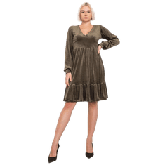 FANCY Dámske šaty s volánom MODENA khaki FA-SK-7530.84P_381883 Univerzálne