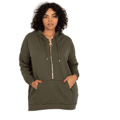 RELEVANCE Dámska plus size mikina bavlnená AMANDA khaki RV-BL-7099.60_383759 Univerzálne