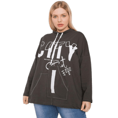 RELEVANCE Dámska plus size mikina HACKNEY s kapucňou tmavá khaki RV-BL-7166.78P_379278 Univerzálne