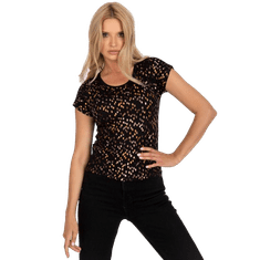 BERRAK Dámske viskózové vzorované tričko PATTERN black BR-TS-8127_386692 S