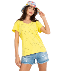 FANCY Dámske tričko s otvormi ONE COLOR žltá FA-TS-6967.77P_387376 Univerzálne