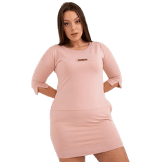 RELEVANCE Dámske plus size šaty s nášivkou mini PATY pink RV-SK-7612.75P_386920 Univerzálne