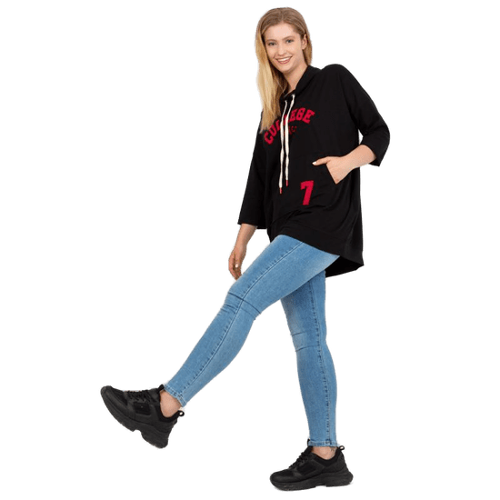 RELEVANCE Dámska dlhá plus size blúzka so záplatami DONNA čierna RV-BZ-7879.16P_387546 Univerzalne