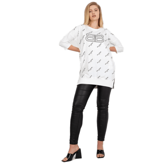 RELEVANCE Dámska dlhá blúzka s potlačou plus size DAYE ecru RV-BZ-7036.02P_387104 Univerzalne