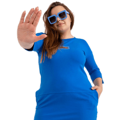 RELEVANCE Dámske plus size bavlnené šaty MAHLAH tmavomodré RV-SK-7612.75P_386886 Univerzálne