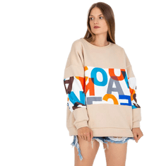 Ex moda Dámska mikina s oversize potlačou MADALYNN béžová EM-BL-627.91_388360 L-XL