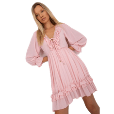 Och Bella Dámske šaty s volánom Winona OCH BELLA svetlo ružové TW-SK-BI-0761.92_389882 Univerzálne