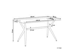 Beliani Jedálenský stôl so sklenenou doskou 140 x 80 cm čierna/svetlé drevo SACRAMENTO