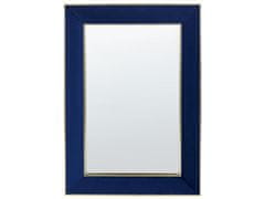 Beliani Zamatové nástenné zrkadlo 50 x 70 cm modré LAUTREC