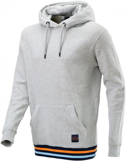 Pull-in mikina HOODIE černo-modro-oranžovo-šedá