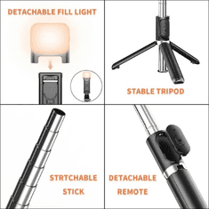 Mormark Teleskopická bezdrôtová bluetooth selfie tyč s diaľkovým ovládaním a statívom 6v1 | SELFIEPRO